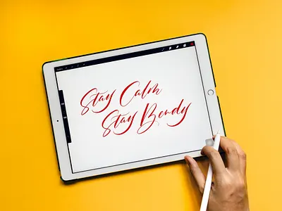 Stay Calm Stay Bendy - iPad Lettering (Mural Design Sketch) brush calligraphy brush lettering brush script calligraphy calligraphy and lettering artist calligraphy artist calligraphy logo design handlettering lettering lettering art lettering artist modern calligraphy mural mural design script singapore type yoga studio