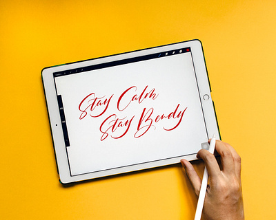 Stay Calm Stay Bendy - iPad Lettering (Mural Design Sketch) brush calligraphy brush lettering brush script calligraphy calligraphy and lettering artist calligraphy artist calligraphy logo design handlettering lettering lettering art lettering artist modern calligraphy mural mural design script singapore type yoga studio