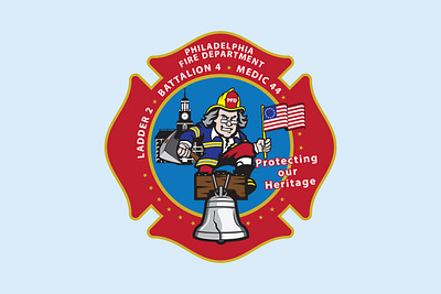 Ladder 2 Medic 44 Firehouse Patch branding design illustration logo typography vector