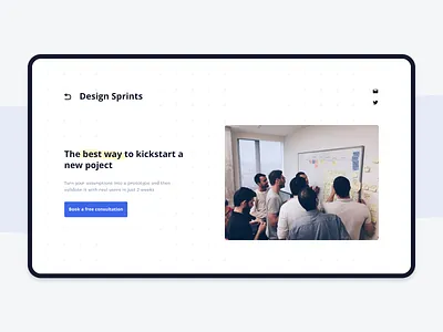 Design Sprints landing page mobile portfolio sketch