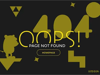 404 Page Design 404 404 error 404 error page 404 page black and yellow design illustration typography ui user interface vector web web design website
