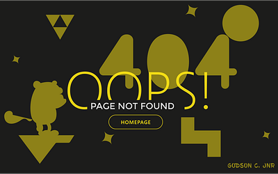 404 Page Design 404 404 error 404 error page 404 page black and yellow design illustration typography ui user interface vector web web design website