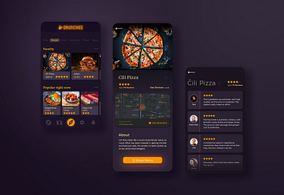 Drunchies food app food app ui interaction design mobile app mobile app design mobile ui ui ux