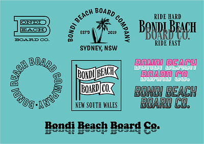 Bondi Beach Board Co. v2 apparel apparel design apparel logo design lockup lockups logo logo design type typography design