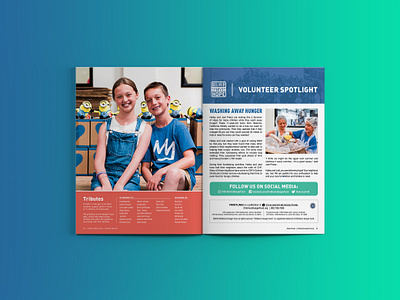 Children's Hunger Fund Fall 2019 Frontlines Spread booklet design brand identity branding design editorial design flat graphic design illustrator indesign layout layout design mockup newsletter print print design print layout publication design spread typography