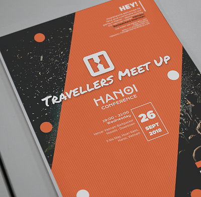 Poster Design for Hostelworld - Hanoi Conference adobe illustrator conference design flyer flyer artwork flyer design graphic design hanoi hostel hostelworld illustration meetup meetups party poster poster design vector