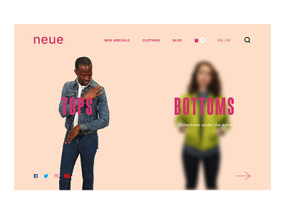 neue - Website Redesign Concept exploration fashion app website concept