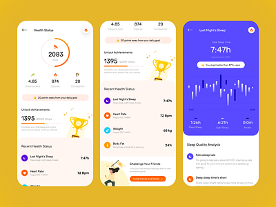 Health Status app clean health health and fitness minimal trendy ui ux