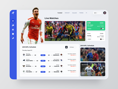 Live Match Web UI game live live match match sports ui web website website design