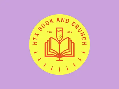 HTX Book and Brunch logo book books bright brunch champagne design houston logo logodesign mimosa reading texas