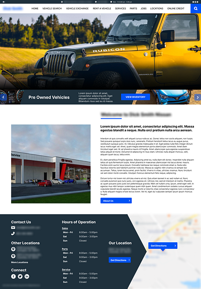 Vehicle Dealership Redesign design redesign ui ux web web design website