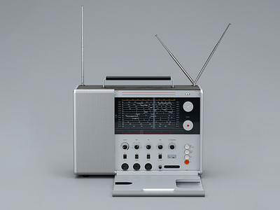 Braun T-1000 Multiband Receiver: I 3d adobe after effects autodesk braun c4d cinema 4d cinema4d design designinspiration digitalart fusion 360 hard surface modeling maxon photoshop redshift3d