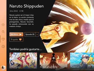 ¡TV App - DailyUI - DIA 25! android anime app black branding color daily ui design illustration illustrator ios naruto netflix sketch tv app ui vector