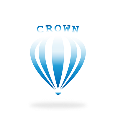 Crown- Hot air balloon logo blue design illustration logo simple