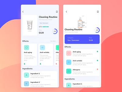 Skincare App app brand branding card creativity design ios list product design product page ui ux