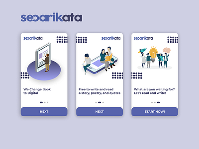 Onboarding Book App - Secarikata app book book app design design app illustration onboard onboarding onboarding ui ui uiux ux web