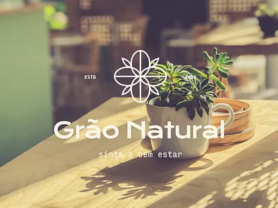 Grão Natural bar logo branding design food fresh grain green healthy idenity illustrator logo minimal natural