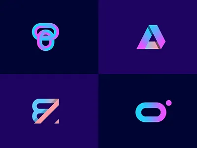 4 CREATIVE ICON app icon app icon design app icons blue icon color creative gradiant icon icon app icon set minimalist modern art monogram letter mark monogram logo simple