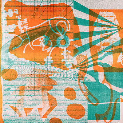 remind vs minimum collage distortion dots green illustration lo fi multiply orange overprint print texture