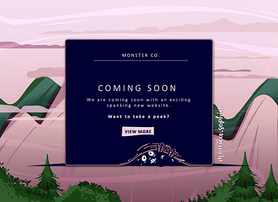 048 Coming Soon coming soon page daily 100 challenge dailyui dailyuichallange forest graphic illustration launch monster mountains pink ui website launch