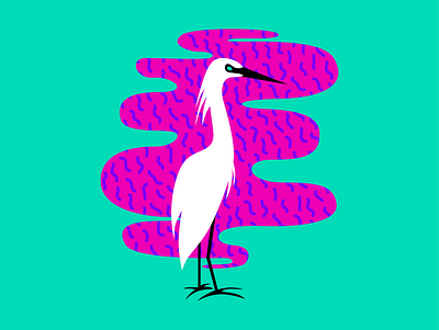 Birds of Summer - Egret bahamas bird egret illustration summer vector