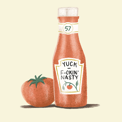 i hate ketchup food hand lettering illustration ketchup