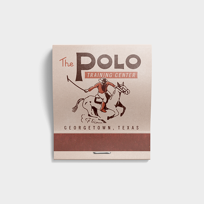 The Polo Training Center branding illustration logo matchbook texas type typography