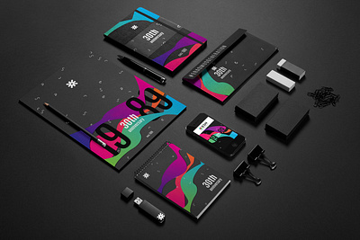 30th Anniversary of ESN_idea no.2_mockup anniversary black black and white black stationary blue branding concept erasmus gradient gradient stationary green magenta stationary stationary design typography vector