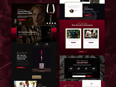 Wine Brand Home template for elementor corporate drinks elementor guadalajara interface mexico redesign ui uiux uiuxdesign ux webdesign website wine winery