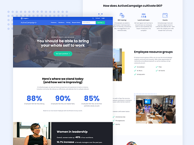 DEI at ActiveCampaign about about page diversity inclusion leadership photograhy saas saas website team page ui design user interface web design web designer website