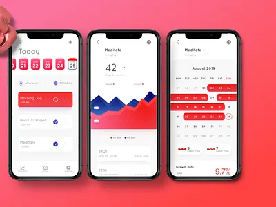 Habit Tracker App(Concept) app design flat illustration lettering minimal ui ux web