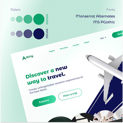 Airly Flight Booking Landing Page booking branding festival figma flight landing page logo minimal modern product design travel travel website ui ui design uiux ux web web design web2 website