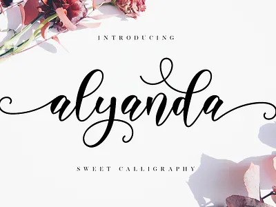 Alyanda Script app branding calligraphy elegant font girly lettering logo modern natural script