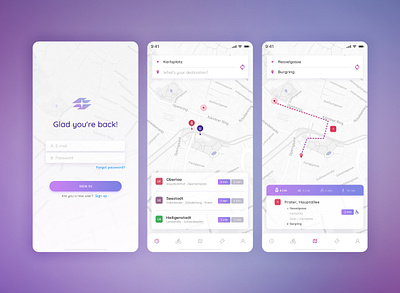 Vienna mobility app / redesign concept #1 app bus components design map mobility public transport redesign sign in transport travel ui