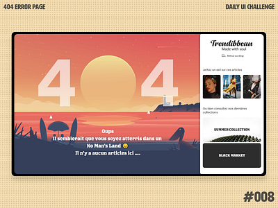 Daily UI Challenge 008 - 404 Error Page 404 error 404 error page 404page adobe illustrator adobexd daily 100 challenge daily ui daily ui 008 daily ui challenge ecommerce frenchie trendibbean uidesign web webdesign