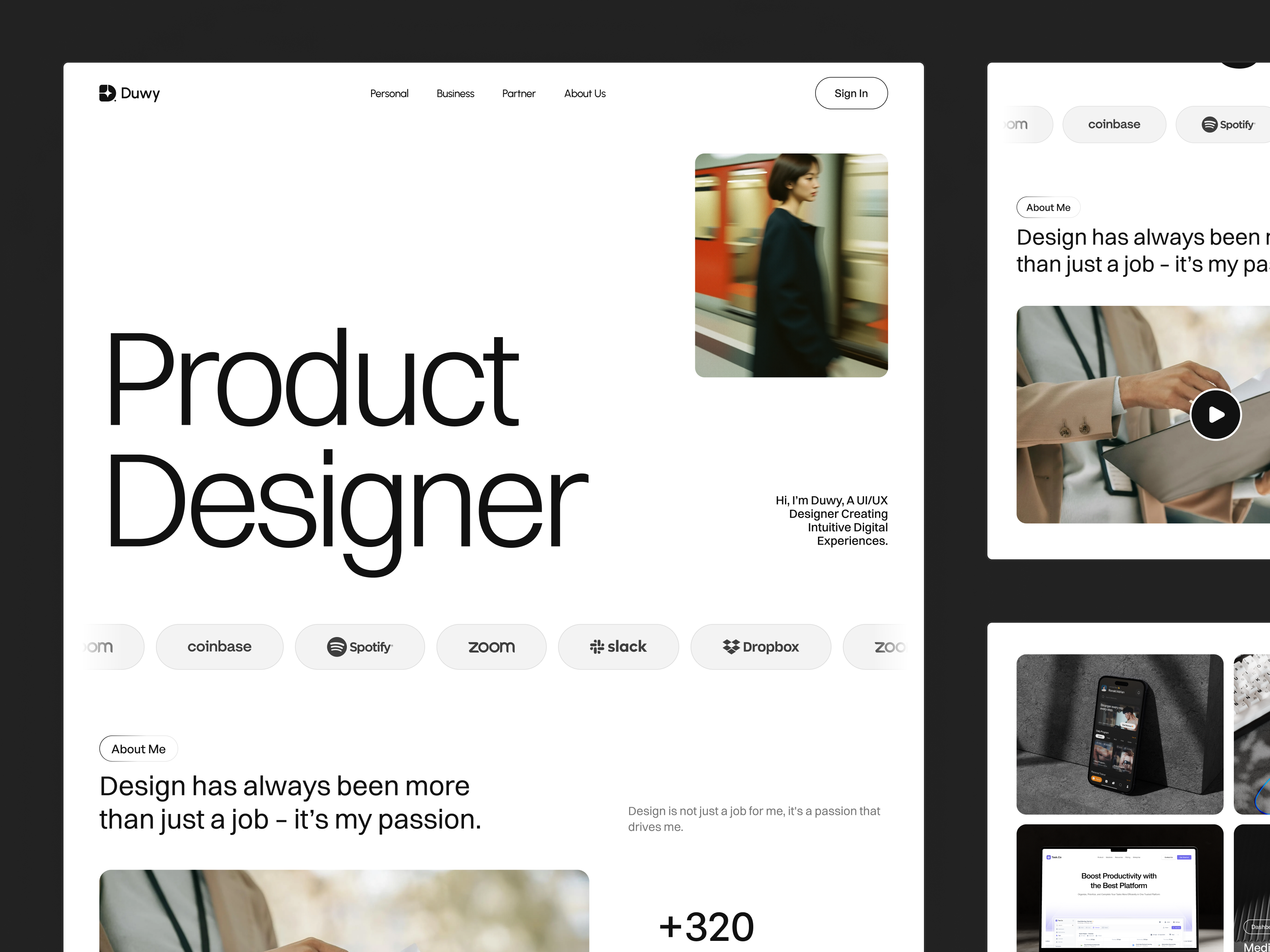 Example of Duwy - Personal Portfolio Website