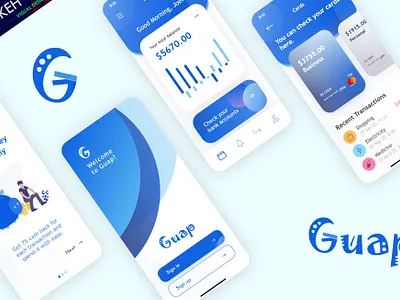 Guap FinTech/Payment Mobile App Design—Adobe XD adobe adobe xd app design beginner friendly clean creative finance fintech minimal mobile app money app payment ui