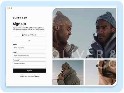 Daily UI - Day 01: Sign Up apparel daily challenge design fashion figma graphic design motion sign up ui ux ux challenge web website