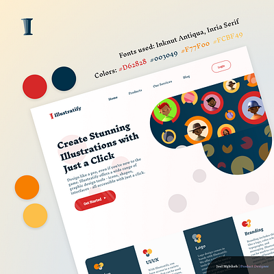 Illustratify Design Platform—Landing Page brand design branding creative design platform figma illustration landing page logo logo design stylish ui ui design unique