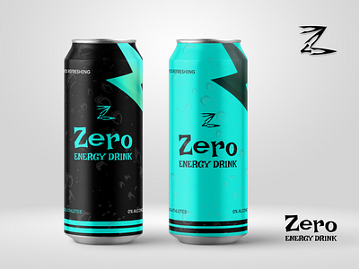 Zero Energy Drink Product Mockup Design + Logo Design branding can design drink mockup energy drink logo logo design mockup product mockup