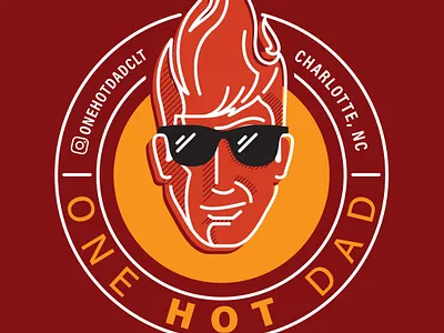 One Hot Dad Hot Sauce Logo and Label Design branding logo typ typography vector