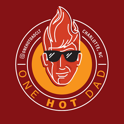 One Hot Dad Hot Sauce Logo and Label Design branding logo typ typography vector