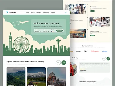 Traveller - Travel Agency - Landing Page Design design figma landing page design ui ux ui ux ui design website