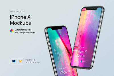 iPhone X Mockups | Presentation Kit app chat feed form illustration library material message mobile mobile ui profile sign sign in system design ui ui kit ux