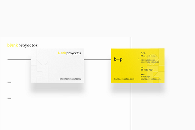 Business cards for Blank Proyectos®, an architecture firm. architecture architecture firm branding business card embossed mexico minimal