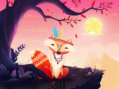 Hello Dribbble! dribbble fox hellodribbble illustratio illustration 风景