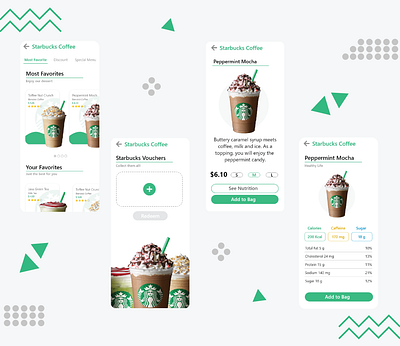 Starbucks UI Design (Repost) android application application ui coffee coffeeshop design ios mobile app mobile application mobile application design mobile design online store starbucks technology ui uidesign