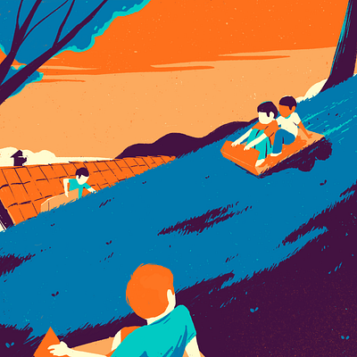 Sunset animation art child children digital digital art editorial illustration ilustracion ilustracion digital slide susnset