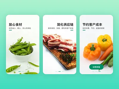 Catering start page app design ui