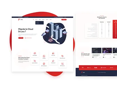 Approved HomePage Design clean design cloud service iconbox illustration news partner service web design